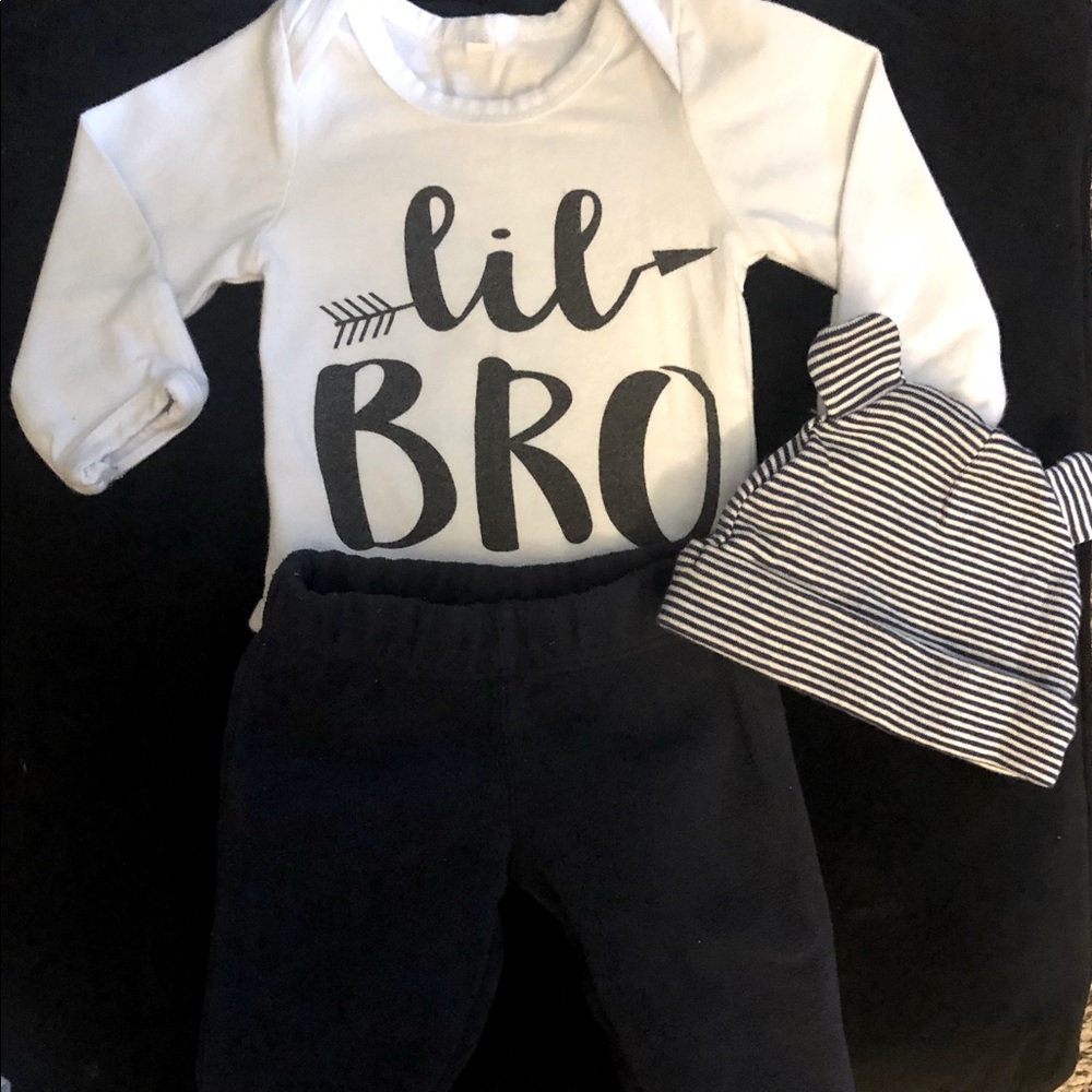 3 very cute matching baby boy outfits